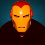 Freunde mit Marvel-Masken vor der Fotobox